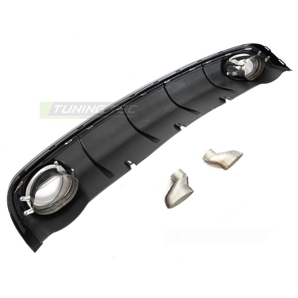 Diffusor Twin Outlet Nero Lucido Sport Style per Audi A6 C7 (2011-2014)