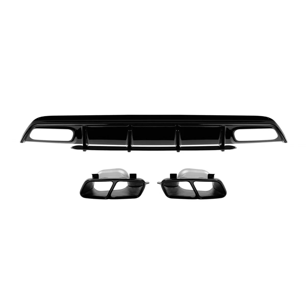 Diffusore Posteriore A45 con Terminali Neri per Mercedes Classe A W176 2015-2018