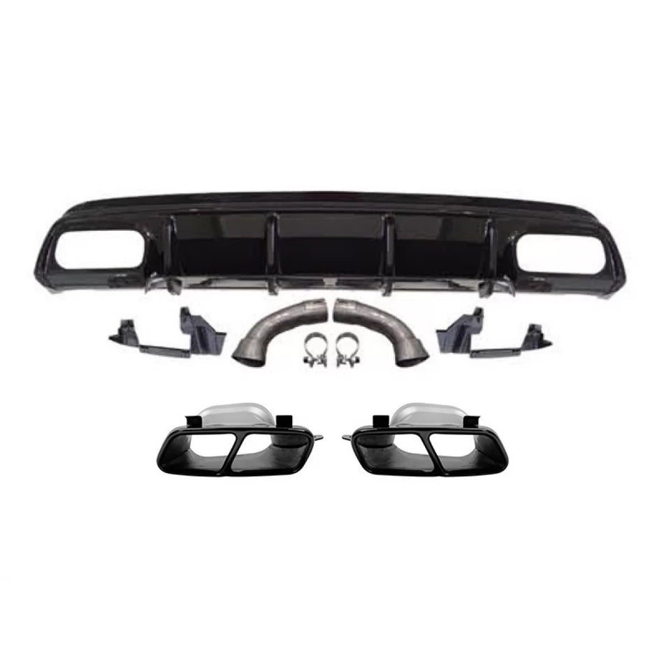 Diffusore Posteriore A45 con Punte Nere per Mercedes Classe A W176 2013-2015