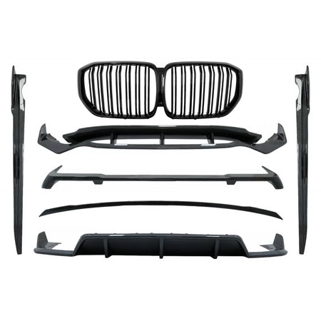 Body Kit Aerodinamico Fibra Carbonio con Griglie Centrali Nero Lucido per BMW