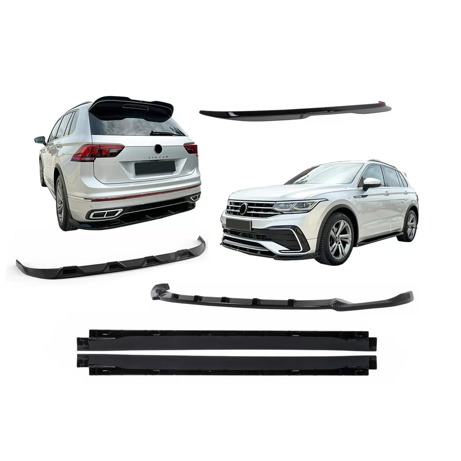 Body Kit Aerodinamico Nero per Volkswagen Tiguan Ii MK2 R Line 2020-2024