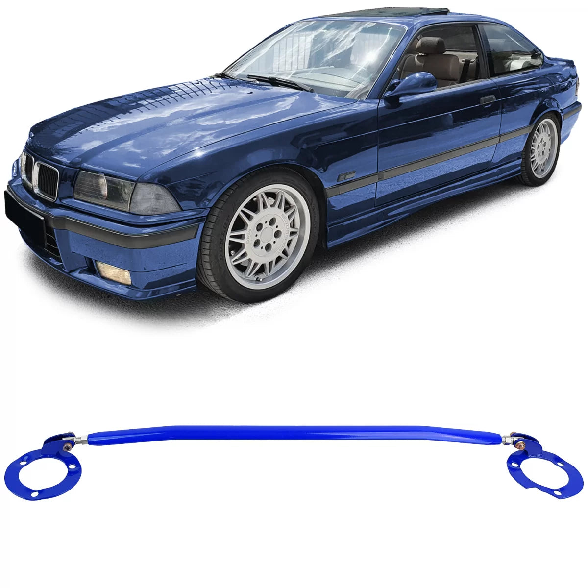 Barra Rinforzo Anteriore Alluminio Blu per BMW E36 320i 323i 325i 328i 92-99