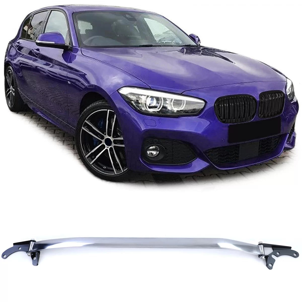 Barra Rinforzo Anteriore in Alluminio 3 Pezzi per BMW Serie 1 F20 F21 10-19
