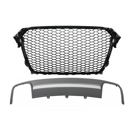 Paraurti Posteriore con Diffusore Aria Centrale RS Design per Audi A4 B8