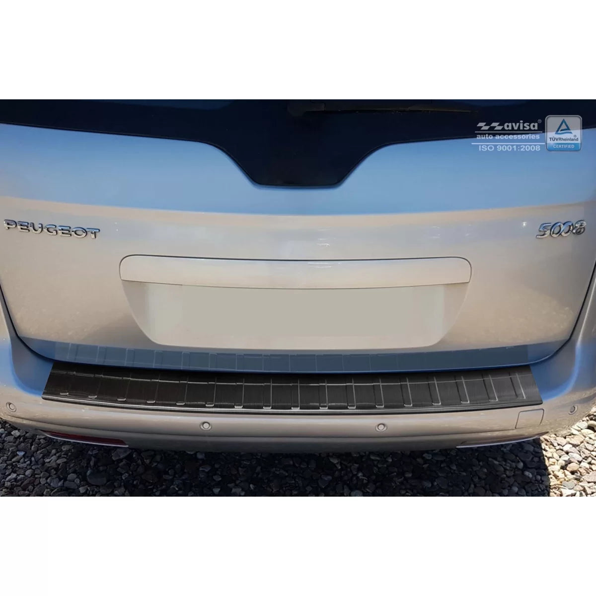 Paraurti Posteriore Protezione Nero Lucido per Peugeot 5008 2009-2017