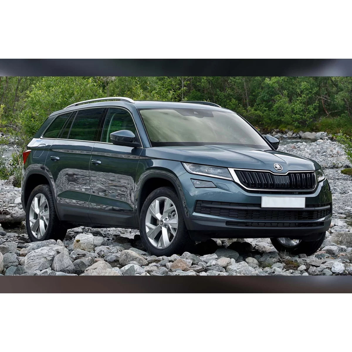 Paraurti Posteriore Protezione Nero Lucido per Skoda Kodiaq 2016-2021