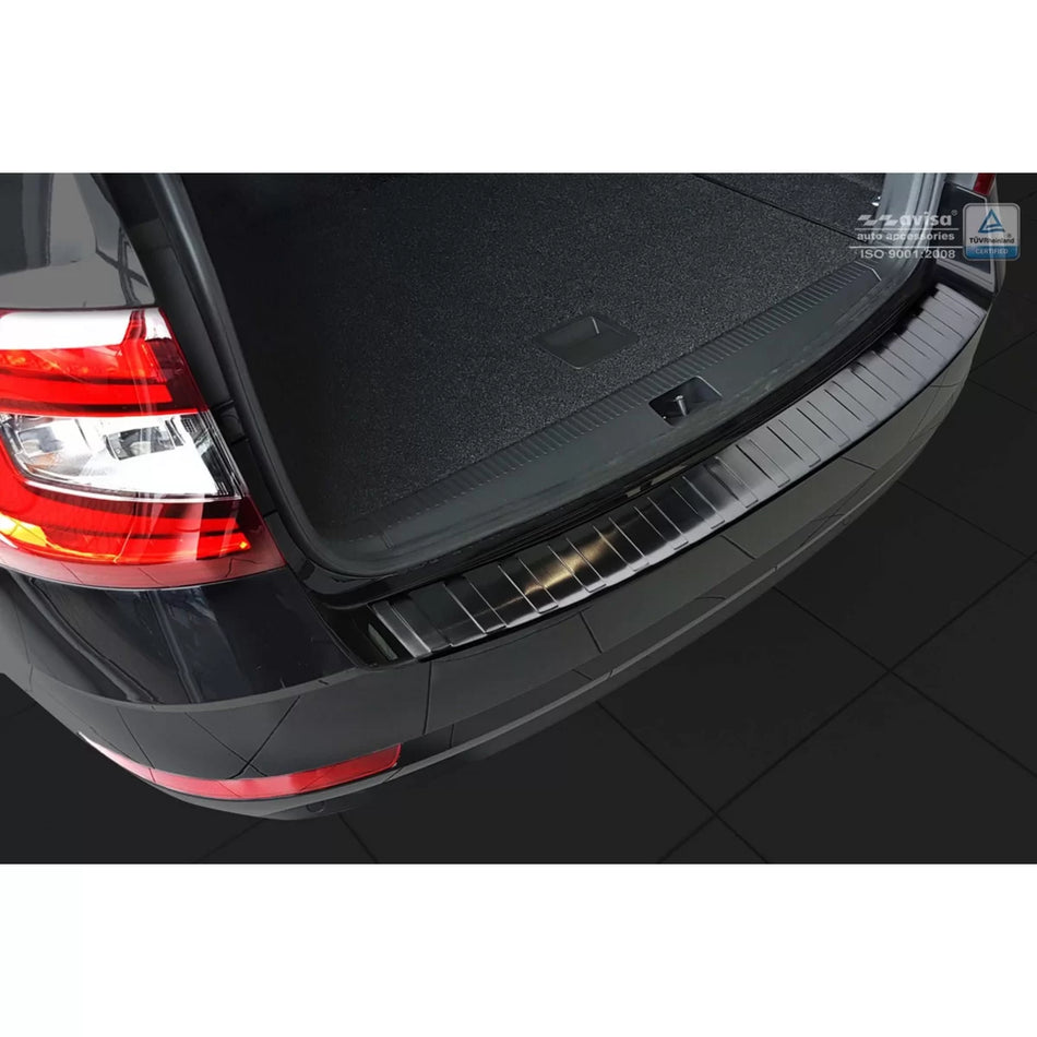 Paraurti Posteriore Protezione Nero Lucido per Skoda Octavia Combi 2016-2019