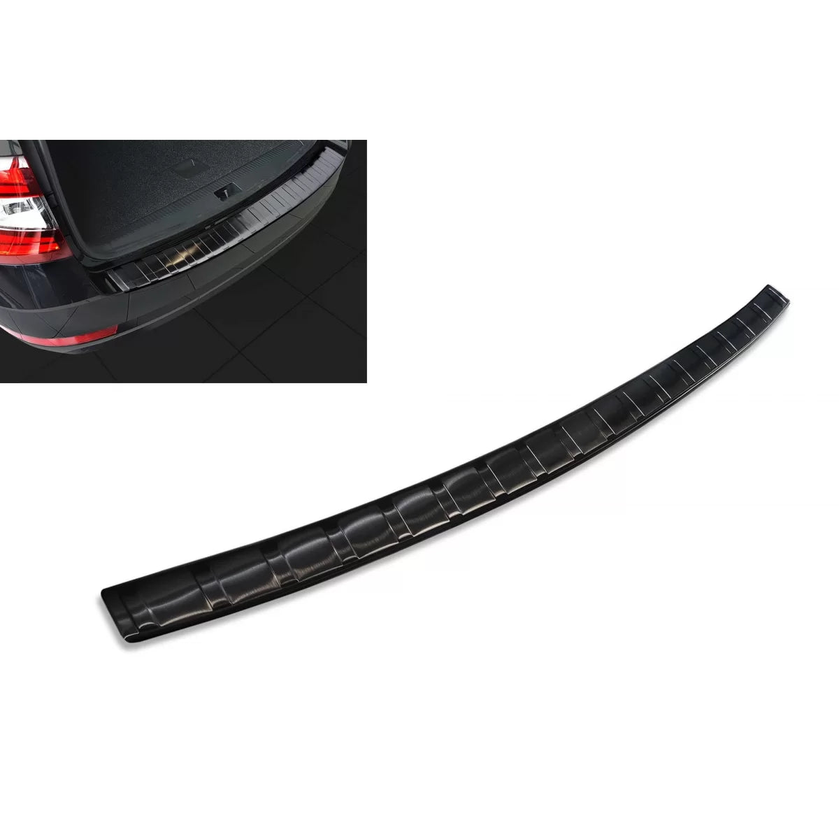 Paraurti Posteriore Protezione Nero Lucido per Skoda Octavia Combi 2016-2019