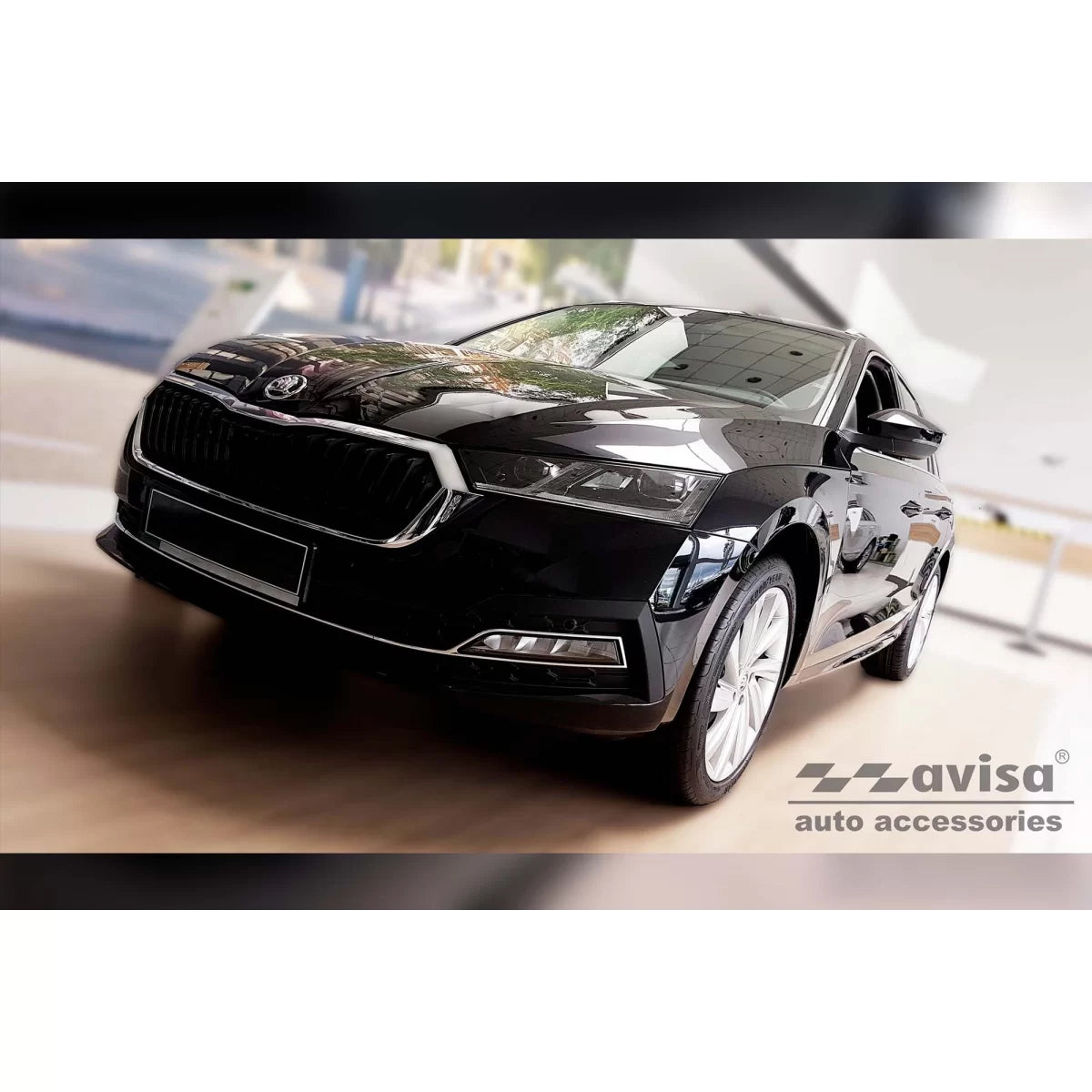 Paraurti Posteriore Protezione Nero Lucido per Skoda Octavia Combi dal 2019