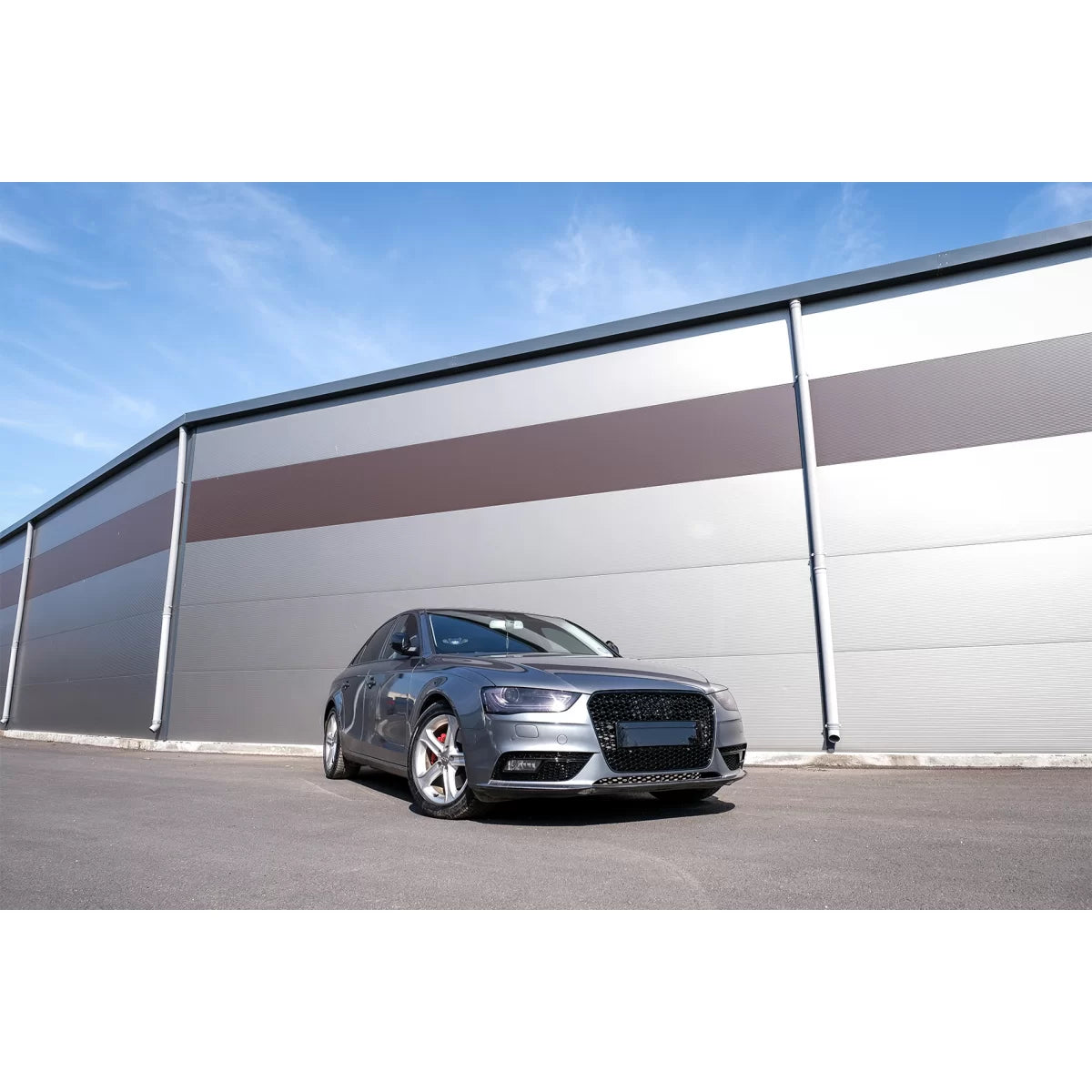 Griglia Anteriore Senza Logo RS Design Nido D'ape Piano Nero Audi A4 B8