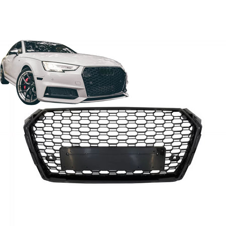 Griglia Anteriore Senza Logo Nero Lucido per Audi A4 B9 8W 2016-2018 Berlina