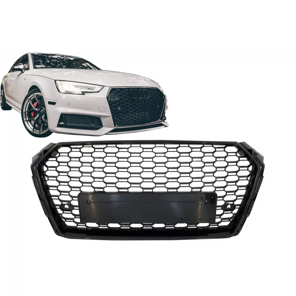 Griglia Anteriore Senza Logo Nero Lucido per Audi A4 B9 8W 2016-2018 Berlina