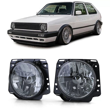 Fari Anteriori Vetro Fumé Neri per Volkswagen Golf 2 83-91