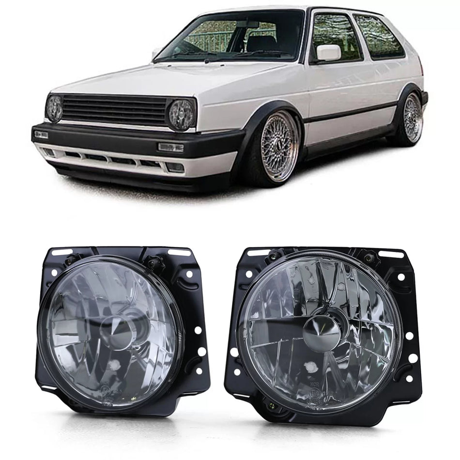 Fari Anteriori Vetro Fumé Neri per Volkswagen Golf 2 83-91