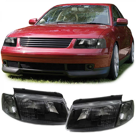 Fari Neri Anteriori con Indicatori Dx e Sx per Volkswagen Passat 3B 96-00