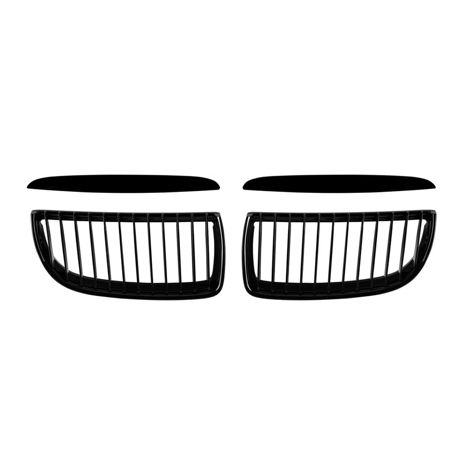 Griglia Nera Anteriore Doppio Rene per BMW Serie 3 E90 2005-2008