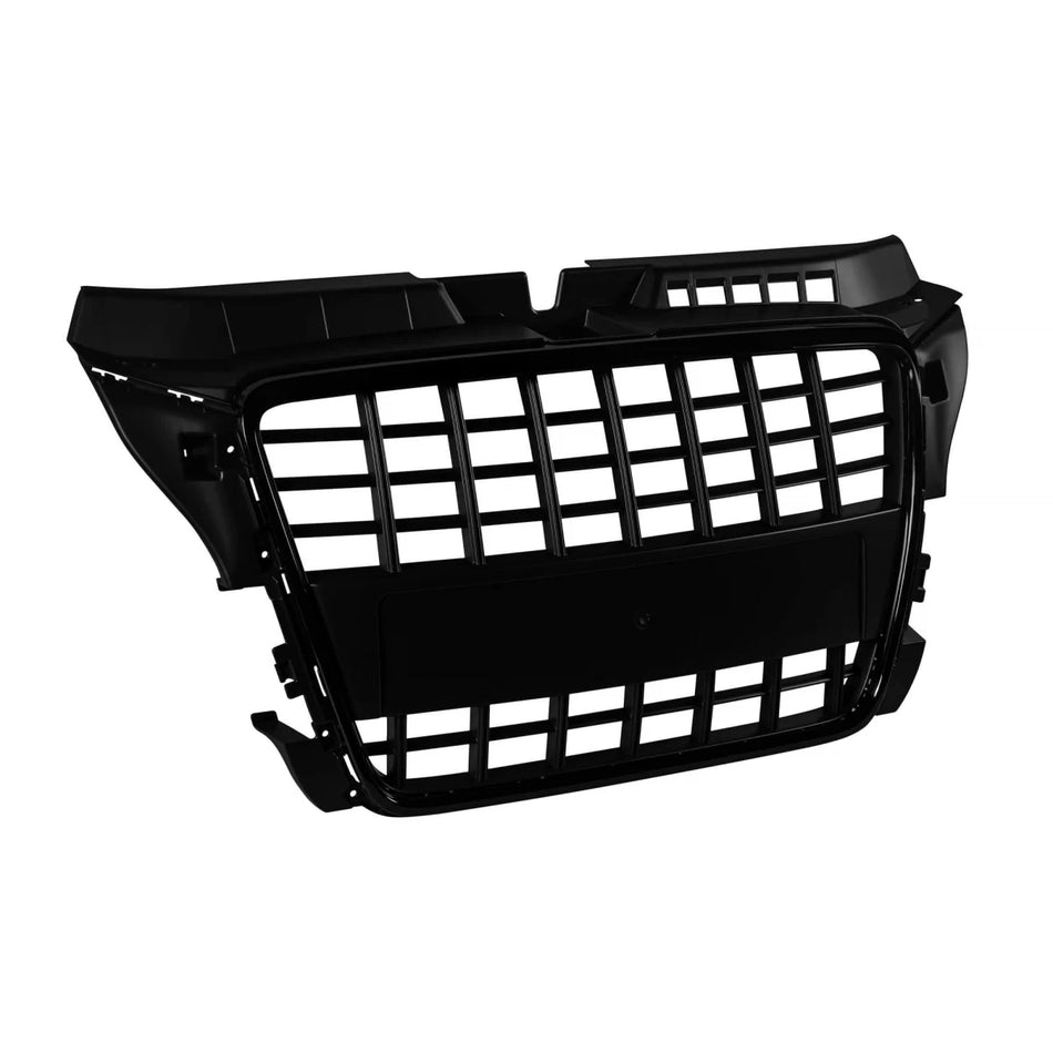 Griglia Nera Lucida Tipo S3 Anteriore Audi A3 2009-2012 Senza Sensori Parcheggio