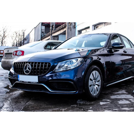 Griglia Nera Gt-r Anteriore Senza Foro Camera per Mercedes Classe C W205