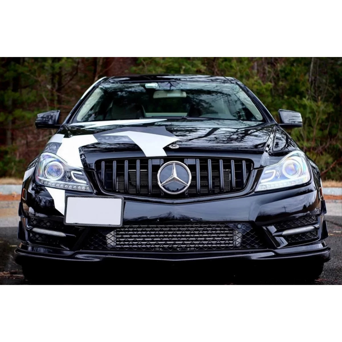 Griglia Nera GT per Mercedes Classe C W204 Berlina Sw Coupe 2007-2014