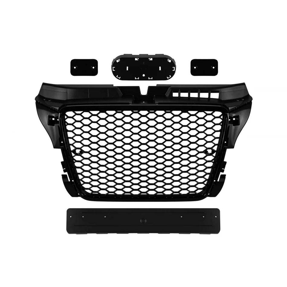 Griglia Anteriore Nera RS con Sensori Parcheggio per Audi A3 2009-2012
