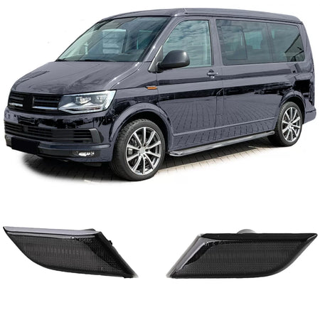 Frecce Laterali a LED Nere Stripe per Volkswagen Transporter T6.1 dal 2020