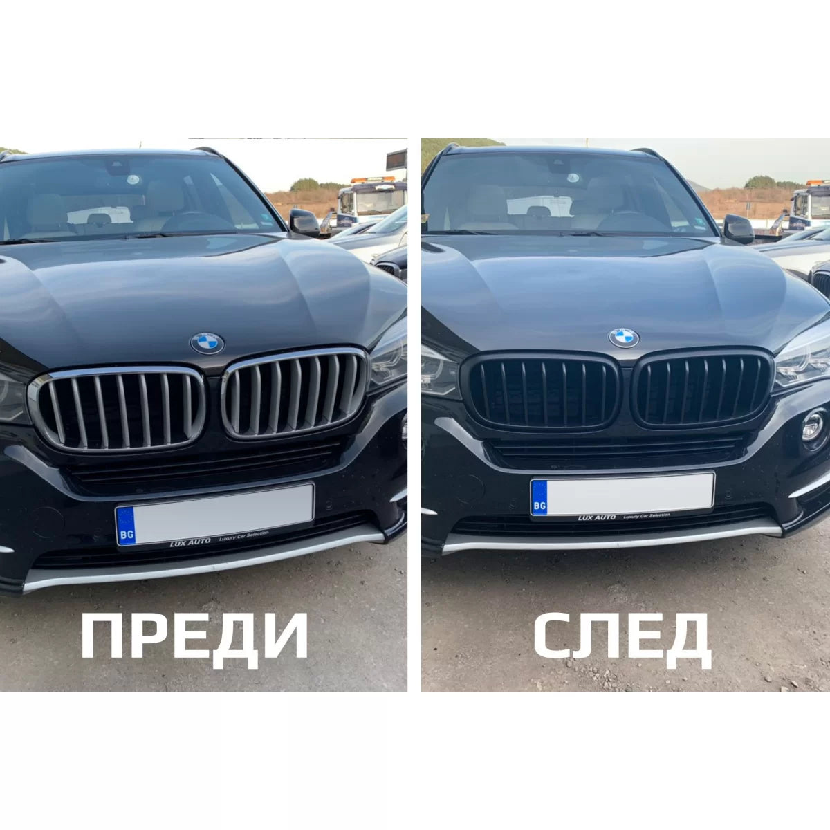 Griglie Nere Opache Anteriore per BMW X5 F15 2013-2018 X6 F16 2014-2019
