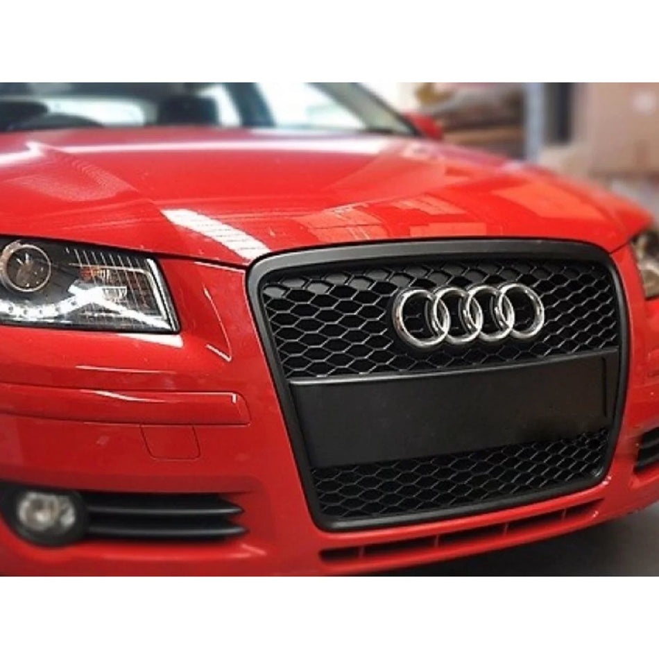 Griglia Anteriore Nera Opaca RS Type per Audi A3 2005-2008 Senza Sensori