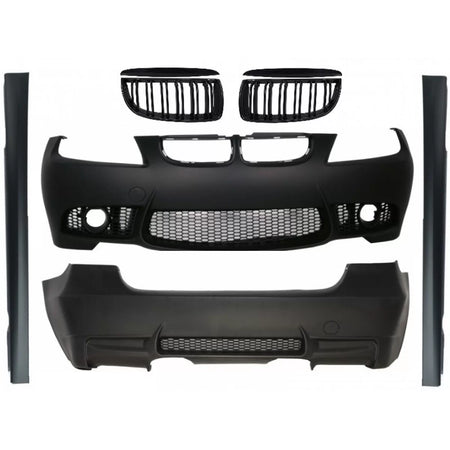 Body Kit Paraurti Anteriore M3 Design con Griglia Doppia Striscia Nero Lucido