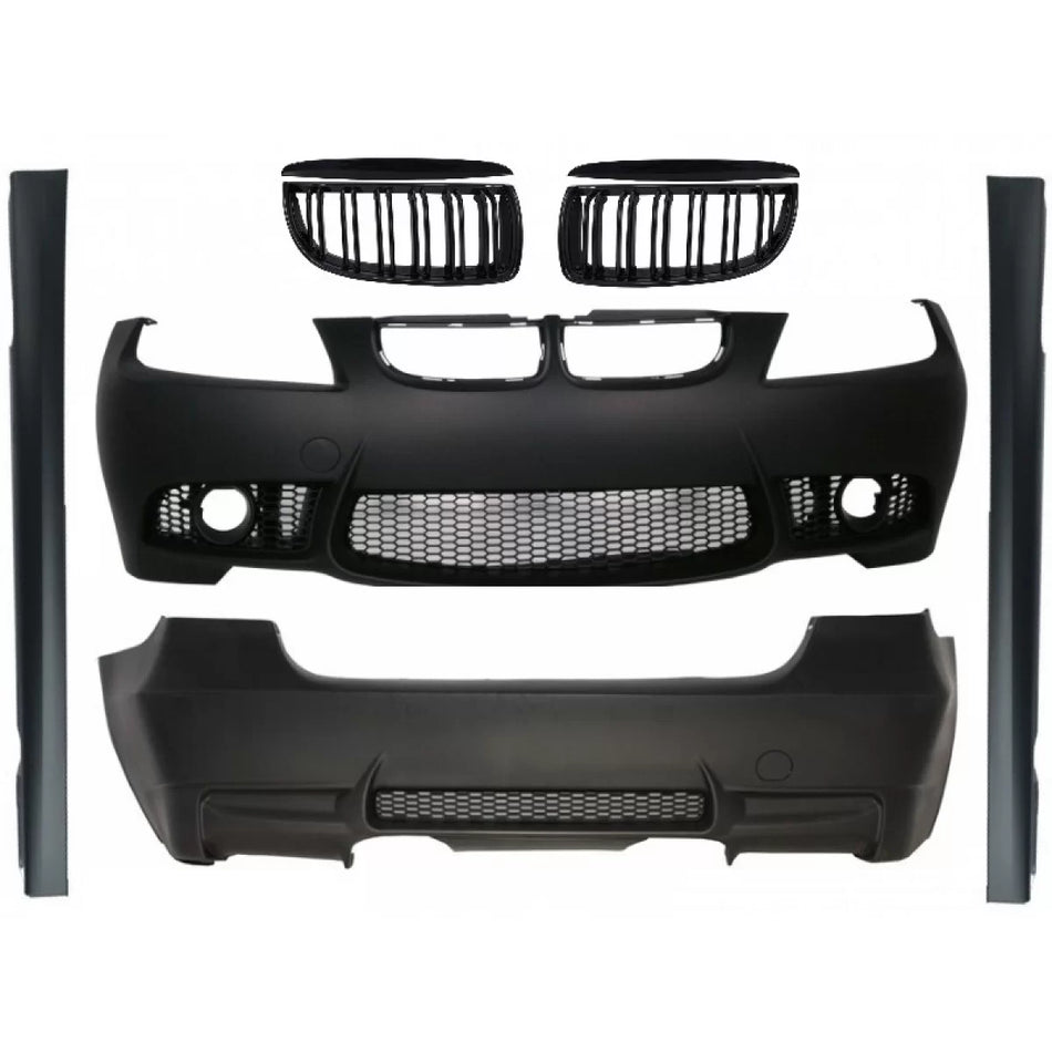 Body Kit Paraurti Anteriore M3 Design con Griglia Doppia Striscia Nero Lucido