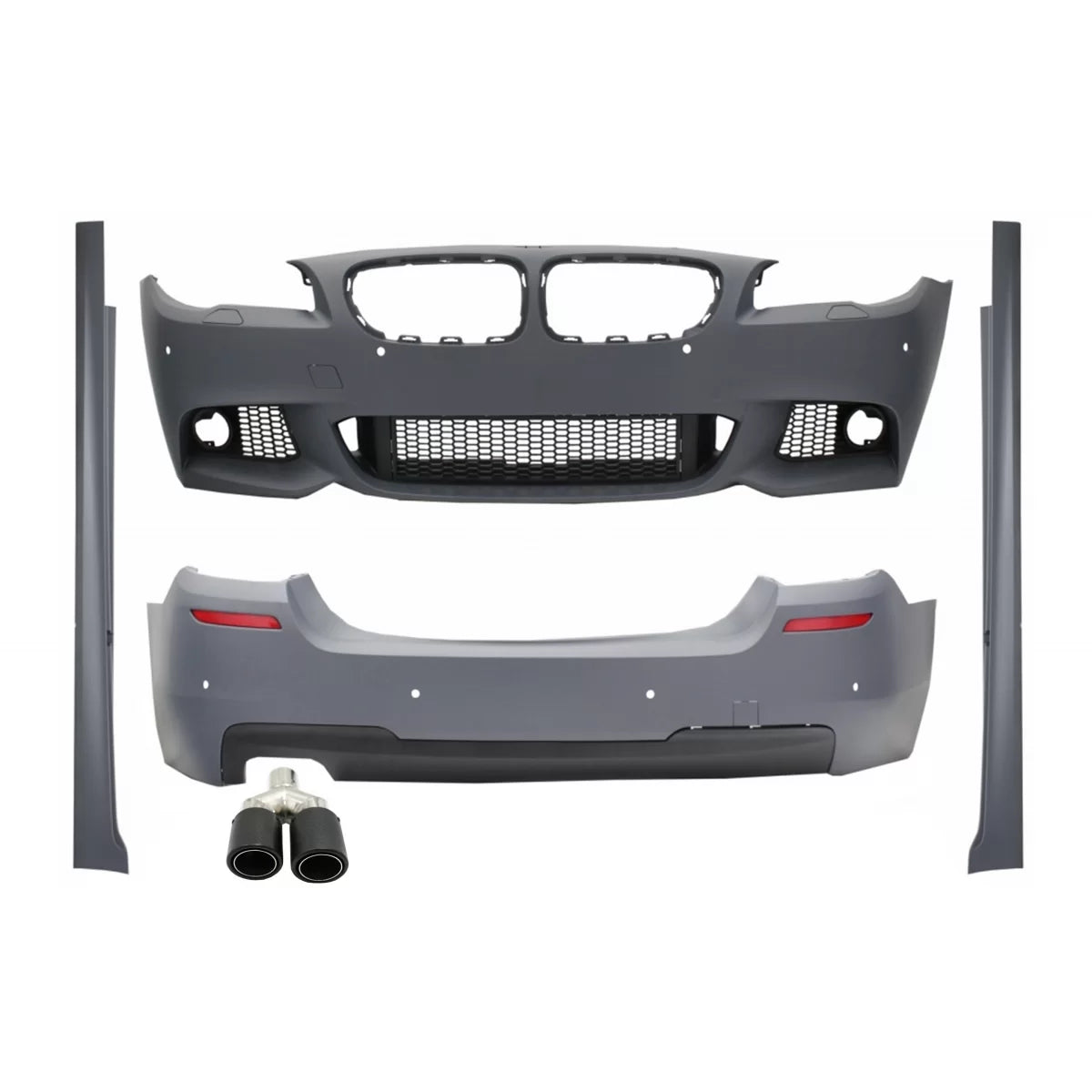 Body Kit con Terminale Scarico Carbonio Opaco 5,8 cm Sinistro per BMW Serie 5