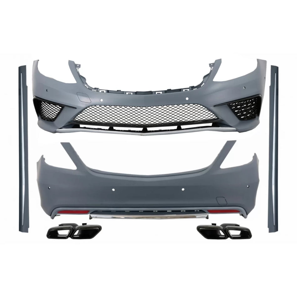 Body Kit con Terminali Scarico Neri per Mercedes Classe S W222 Lwb 2013-2017