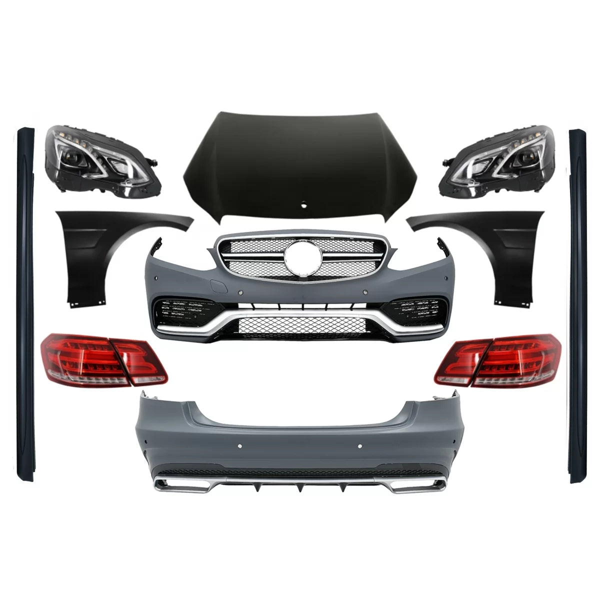 Body Kit con Fari LED e Barra Luci Posteriori per Mercedes Classe E W212