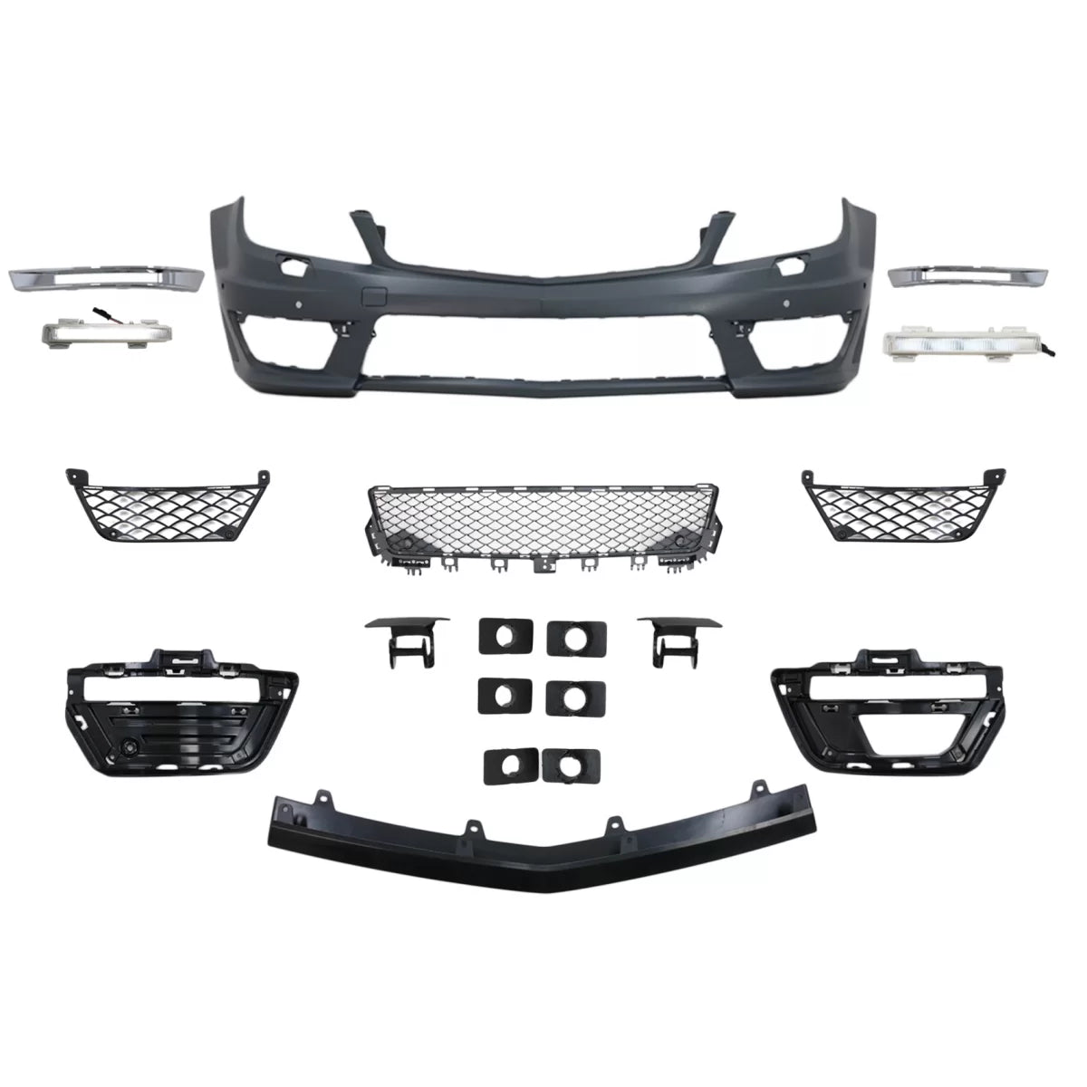 Body Kit Paraurti Anteriore C63 con Fari LED per Mercedes Classe C W204