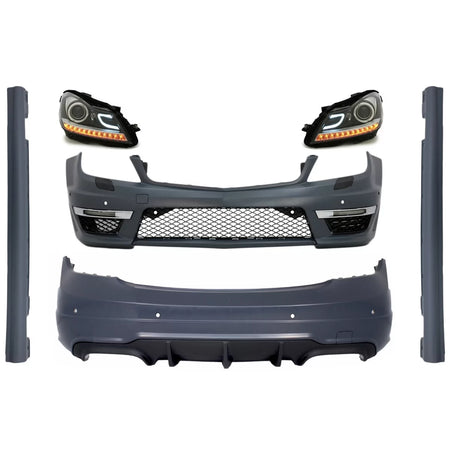 Body Kit Paraurti Anteriore C63 con Fari LED per Mercedes Classe C W204