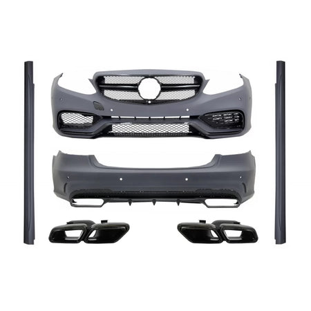 Body Kit Paraurti Anteriore con Terminali Scarico E63 Lucido Mercedes Classe
