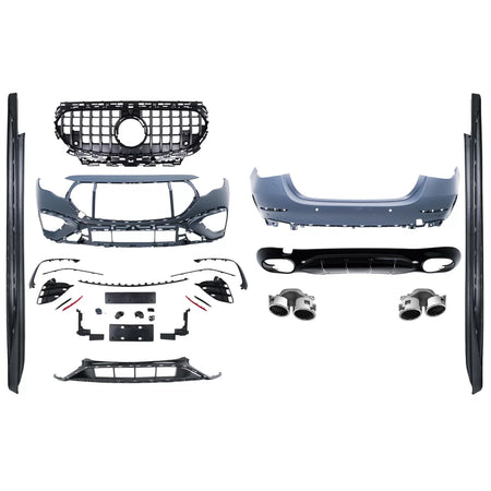 Body Kit Paraurti Anteriore Posteriore con Terminali Scarico E53 per Mercedes