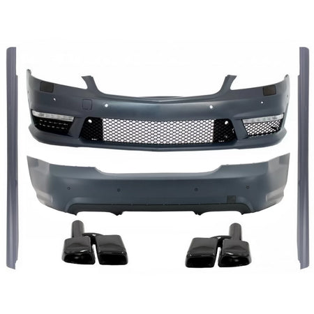 Body Kit Completo con Terminali Scarico Nero per Mercedes Classe S W221