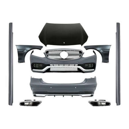 Body Kit Anteriore con Terminali Scarico per Mercedes W212 Classe E 2013-2016