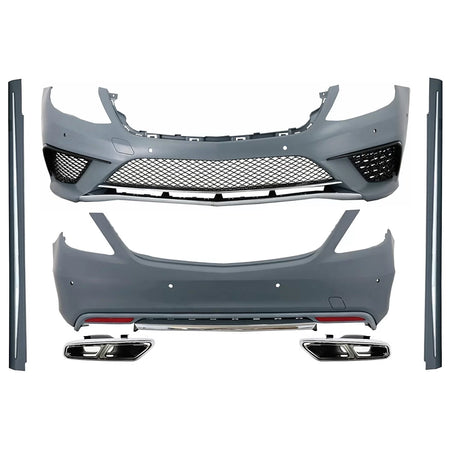 Body Kit Paraurti Anteriore con Terminali Scarico Cromati per Mercedes Classe S