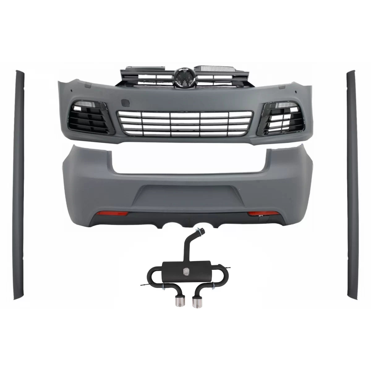 Minigonne Laterali e Scarico Completo Catback per VW Golf Vi 2008-2013 R20