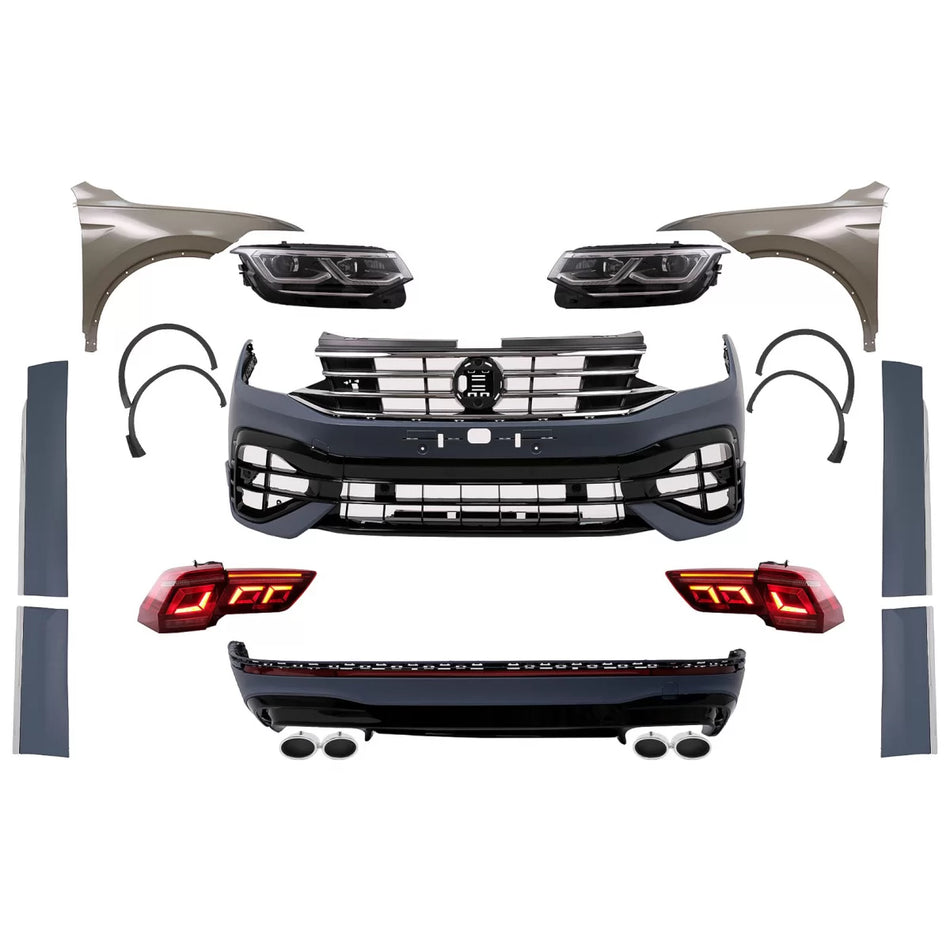 Body Kit Paraurti Anteriore Conversione R Design per VW Tiguan Ii ad Bw