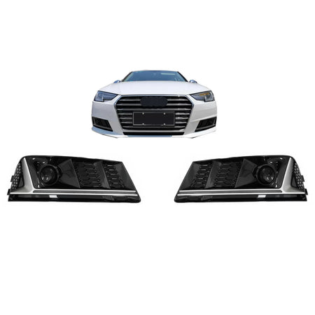 Griglia Inferiore Paraurti Laterale Argento Edition per Audi A4 B9 2016-2018
