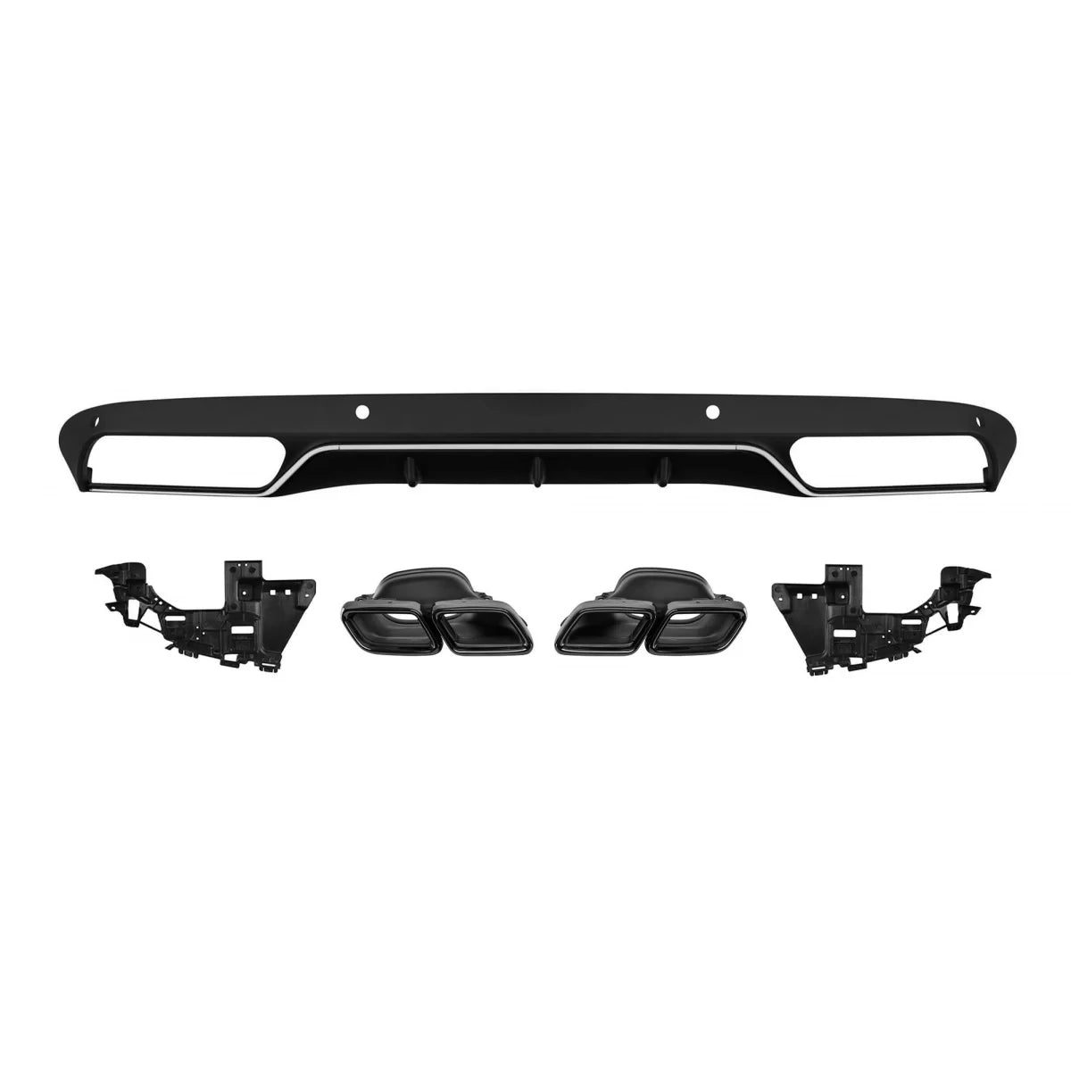 Diffusore Posteriore C63 con Terminali Neri per Mercedes Classe C W205 2013-2019
