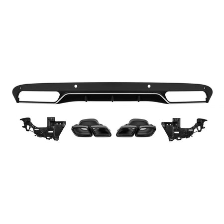Diffusore Posteriore C63 con Terminali Neri per Mercedes Classe C W205 2013-2019