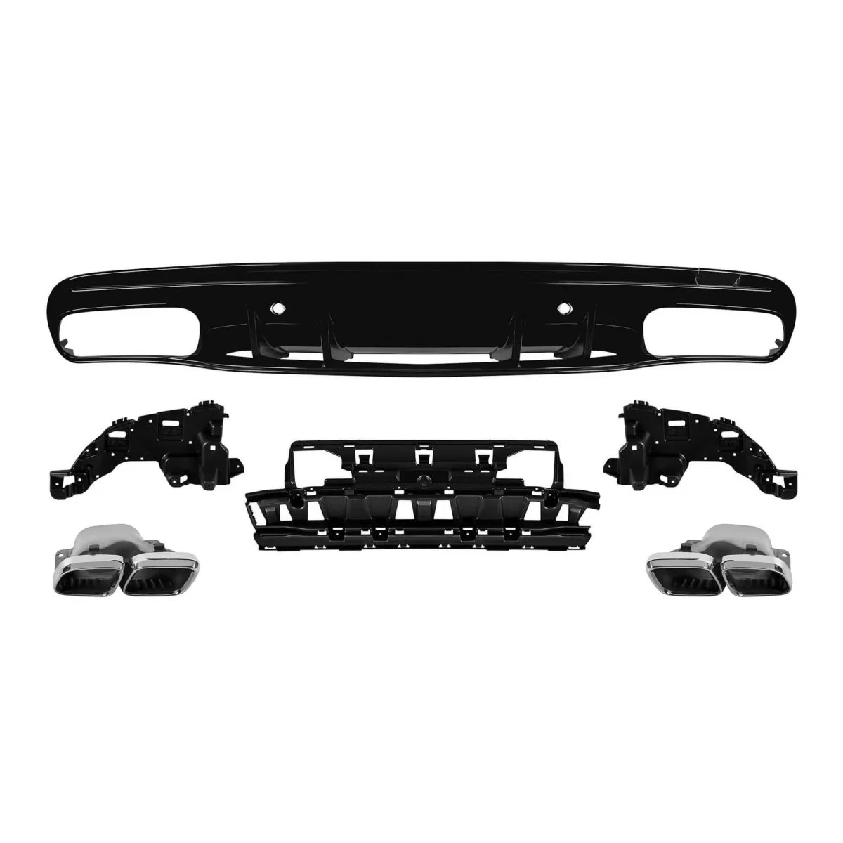 Diffusore Posteriore C63 con Terminali Cromati per Mercedes Classe C W205