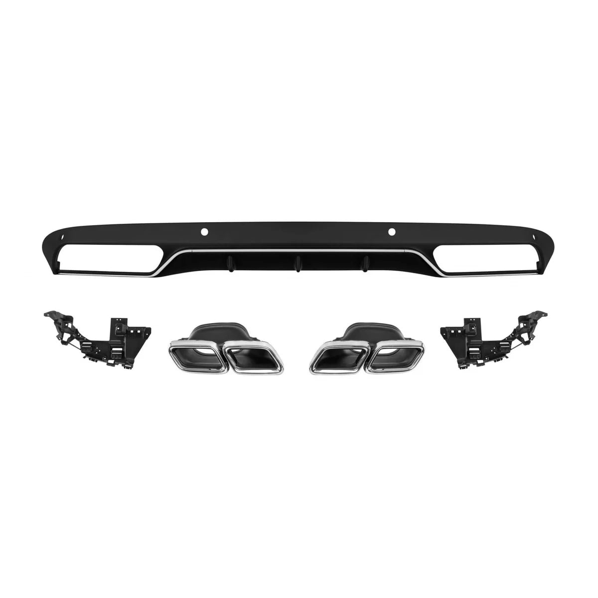 Diffusore Posteriore C63 con Terminali Cromati per Mercedes Classe C W205