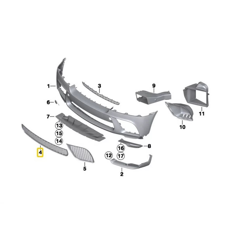 Griglia Centrale Anteriore M Paraurti per BMW X6 E71 2008-2014