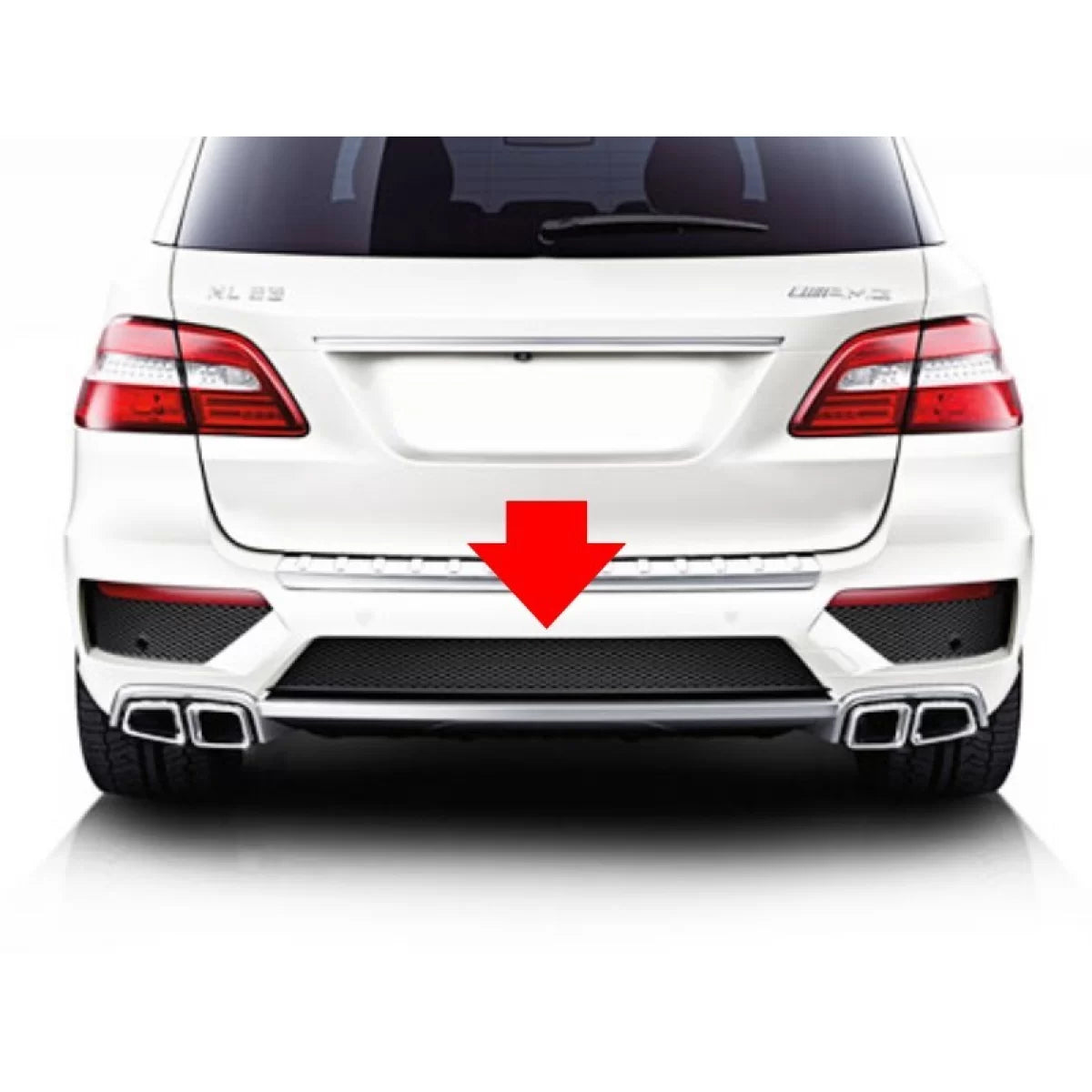 Griglia Centrale Posteriore Paraurti a Design per Mercedes ml W166 2011-2015