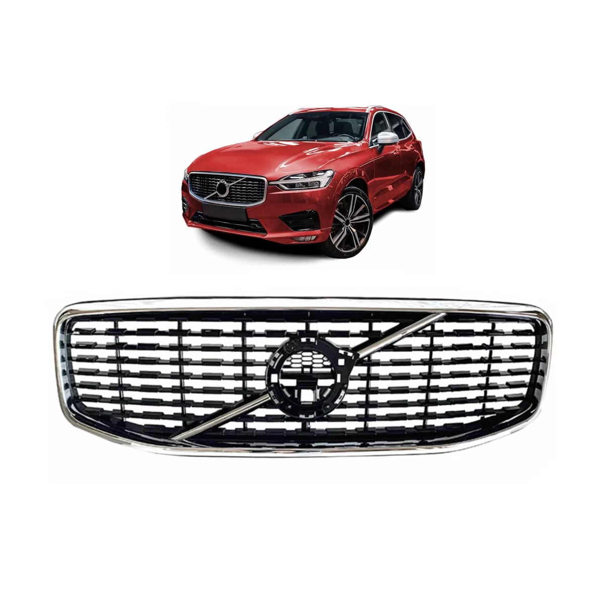 Griglia Centrale Lucida Nera per Volvo XC60 Ii 2017-2021