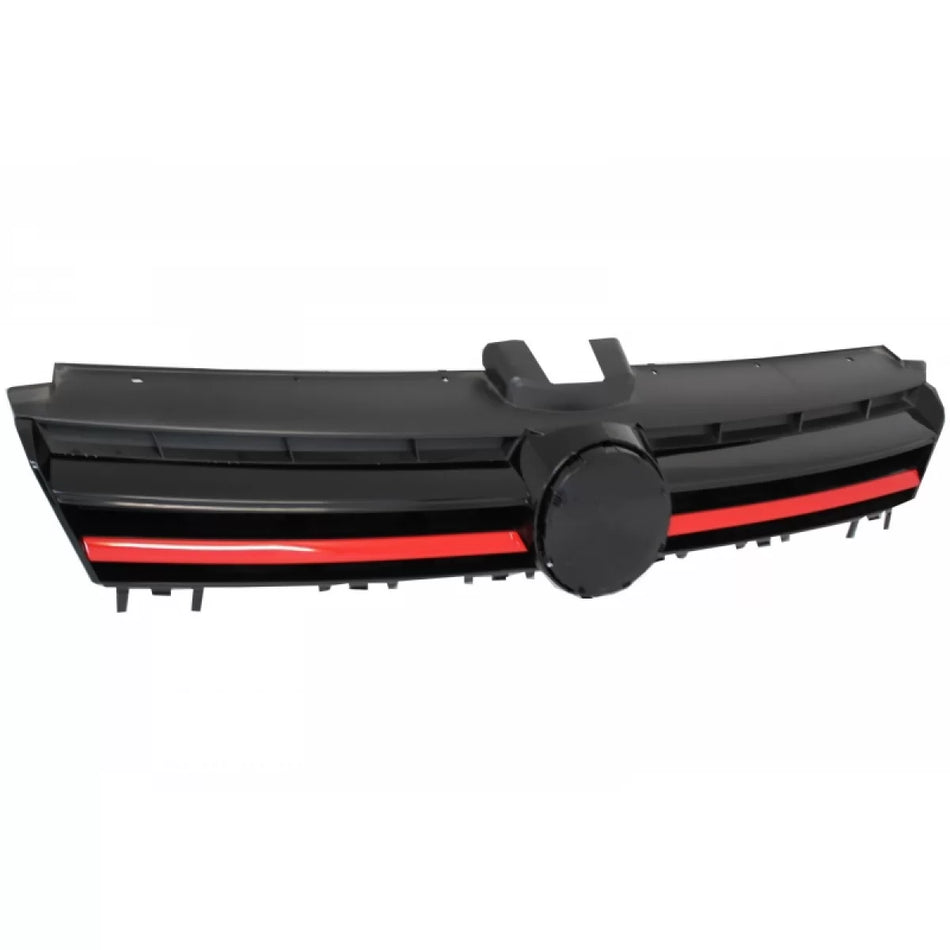 Griglia Centrale con Inserti Rossi per Volkswagen Golf Vii 7 5G 2013-2017 GTI